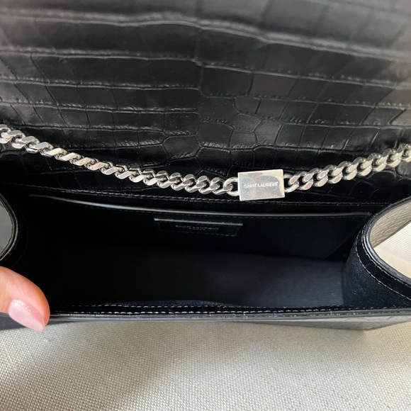 Saint Laurent YSL Kate Medium Croc Embossed Tassel bag crossbody/shoulder - Picture 11 of 13